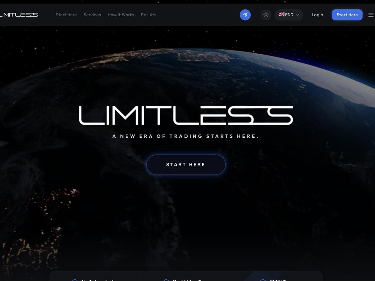 The Limitless homepage with the Start Here button